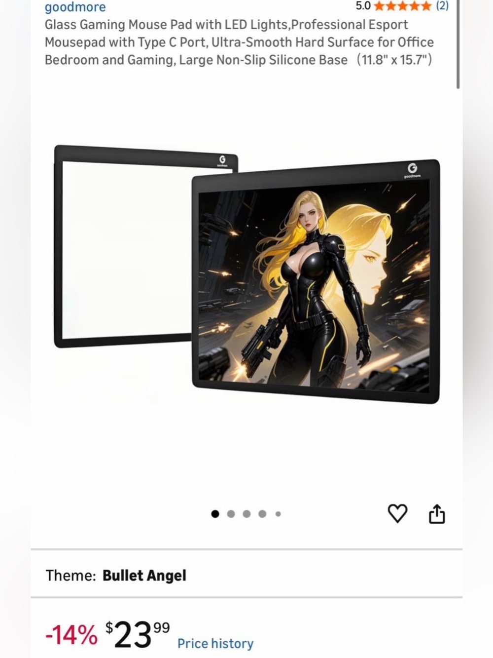 Glass gaming mouse pad
